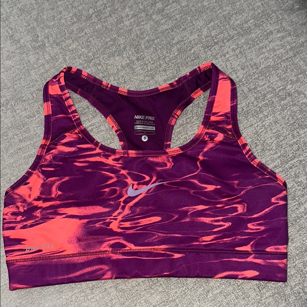 Nike Neon Orange & Purple Racerback Sports Bra